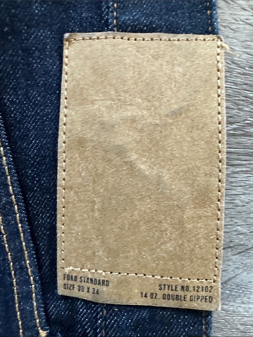 Buck Mason Ford Standard Double Dipped Dark Blue Men’s Straight Jeans - Picture 2 of 5